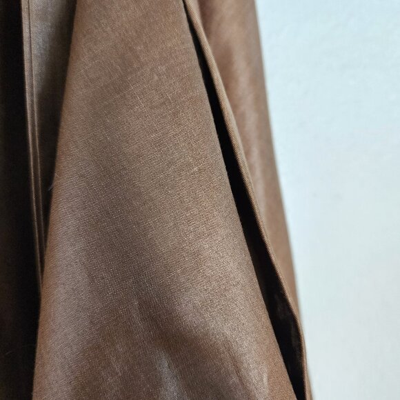 1980s Sateen Vintage Full Midi Skirt in Brown Made in USA Union Label - Picture 3 of 7